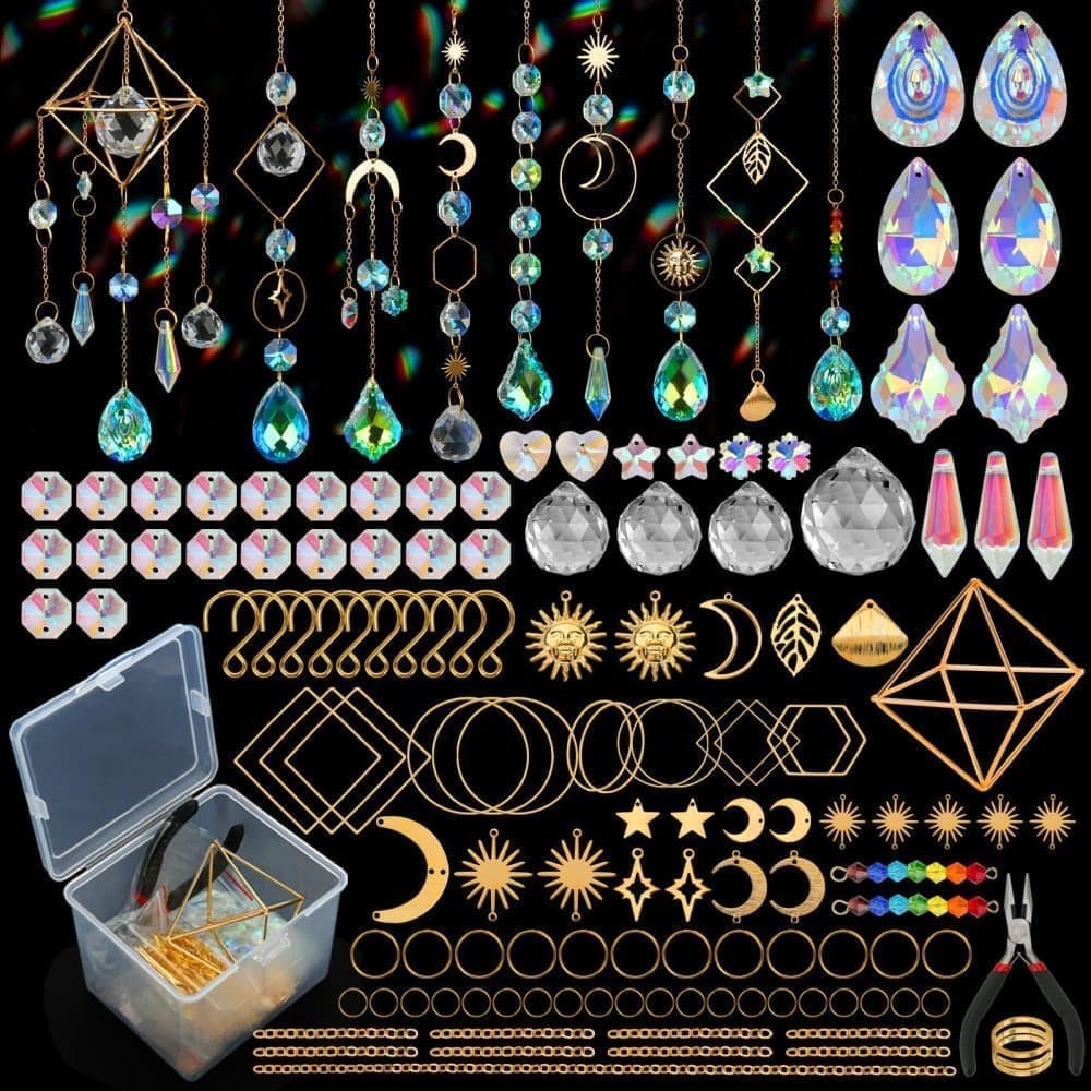 400 DIY Wind Chimes & Dream Catchers, Suncatcher Crystal Crafts for Window and Garden Decor, 400 pieces V1188-MS-325-1947