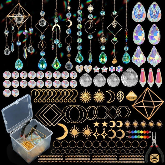 400 DIY Wind Chimes & Dream Catchers, Suncatcher Crystal Crafts for Window and Garden Decor, 400 pieces V1188-MS-325-1947
