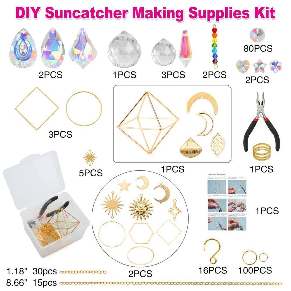 400 DIY Wind Chimes & Dream Catchers, Suncatcher Crystal Crafts for Window and Garden Decor, 400 pieces V1188-MS-325-1947