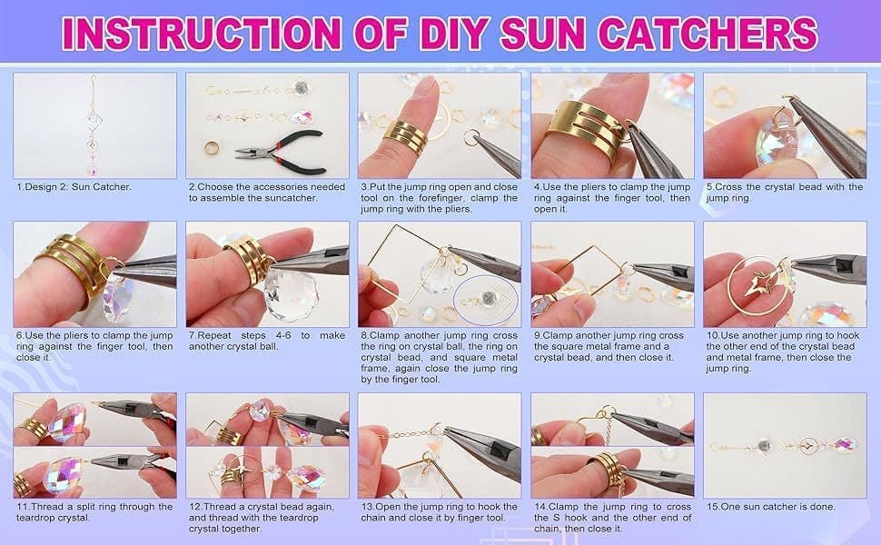 400 DIY Wind Chimes & Dream Catchers, Suncatcher Crystal Crafts for Window and Garden Decor, 400 pieces V1188-MS-325-1947