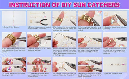400 DIY Wind Chimes & Dream Catchers, Suncatcher Crystal Crafts for Window and Garden Decor, 400 pieces V1188-MS-325-1947