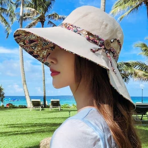 Women's Sun Hat UV Protection Wide Brim Beach Hat Foldable Visor, Pink V1188-MS-325-1950