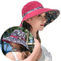 Women's Sun Hat UV Protection Wide Brim Beach Hat Foldable Visor, Red V1188-MS-325-1952