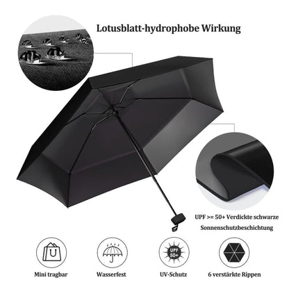 6-Fold Compact UV Protection Umbrella for Sun and Rain, Ultralight with Storage Box, Blue V1188-MS-325-1955