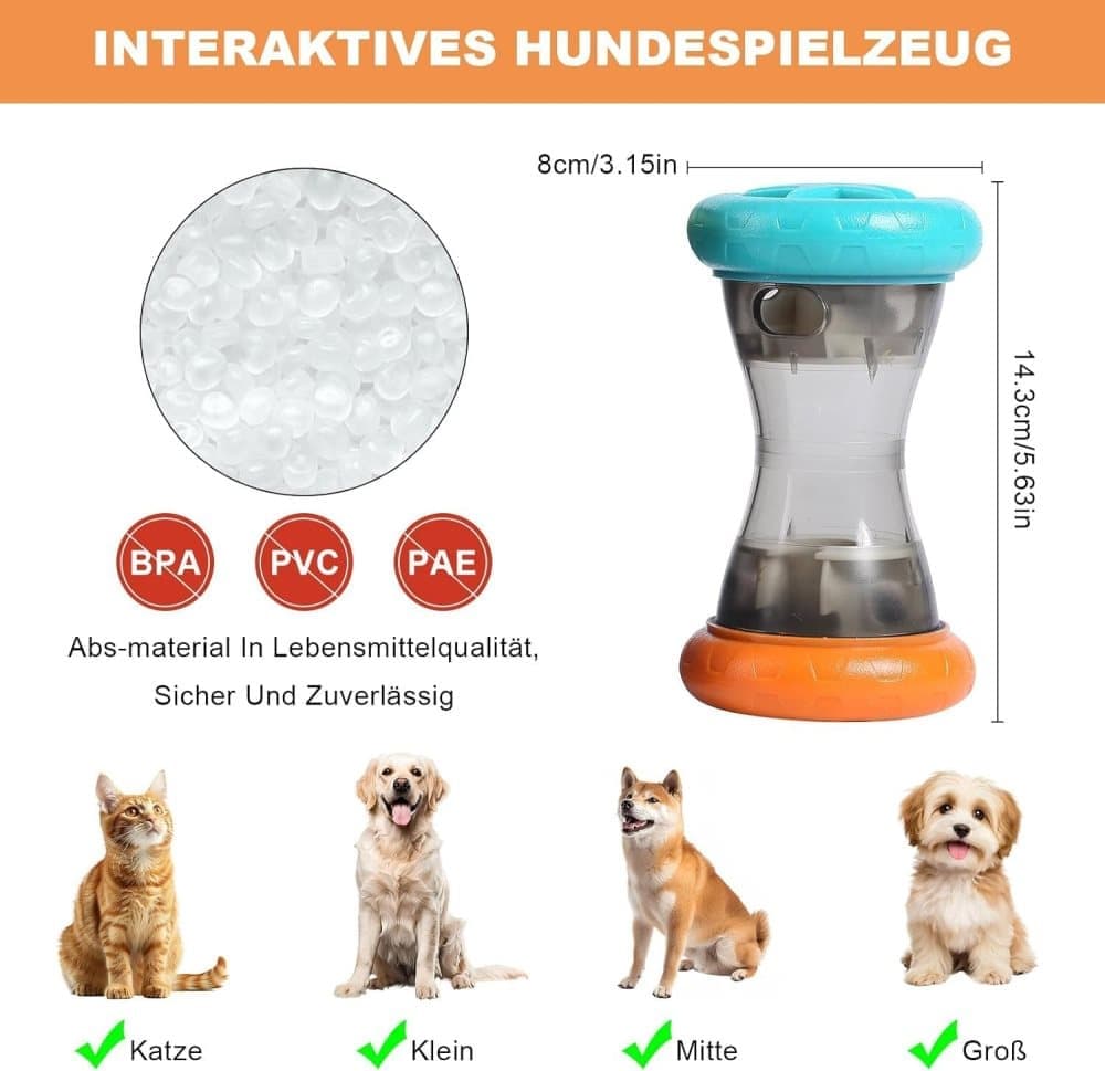 1 Pack Interactive Dog Toy Rolling Food Dispenser for Intelligence Training V1188-MS-325-1960