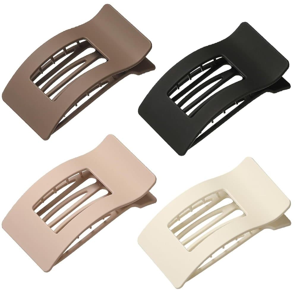 4-Pack Multicolored Hair Clips, Ergonomic Curved Flat Clips for Thin and Thick Hair with Strong Grip, V1188-MS-325-1962