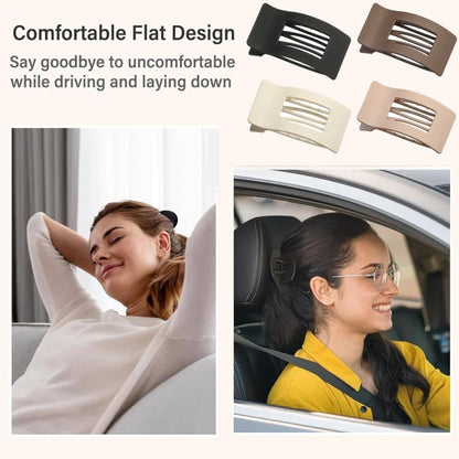 4-Pack Multicolored Hair Clips, Ergonomic Curved Flat Clips for Thin and Thick Hair with Strong Grip, V1188-MS-325-1962