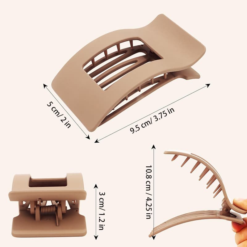4-Pack Multicolored Hair Clips, Ergonomic Curved Flat Clips for Thin and Thick Hair with Strong Grip, V1188-MS-325-1962