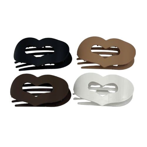 4-Pack Flat Hair Clips, Multicolored, Strong Grip Comfortable Design for Thin and Thick Hair, Oval/Square V1188-MS-325-1963