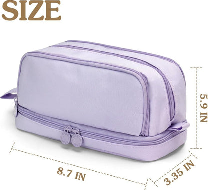 Large Pencil Case with 4 Compartments, Portable Multifunctional Pencil Bag with Handle, Purple V1188-MS-325-1972