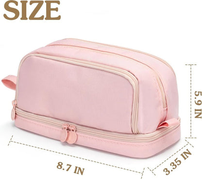 Large Pencil Case with 4 Compartments, Portable Multifunctional Pencil Bag with Handle, Pink V1188-MS-325-1973