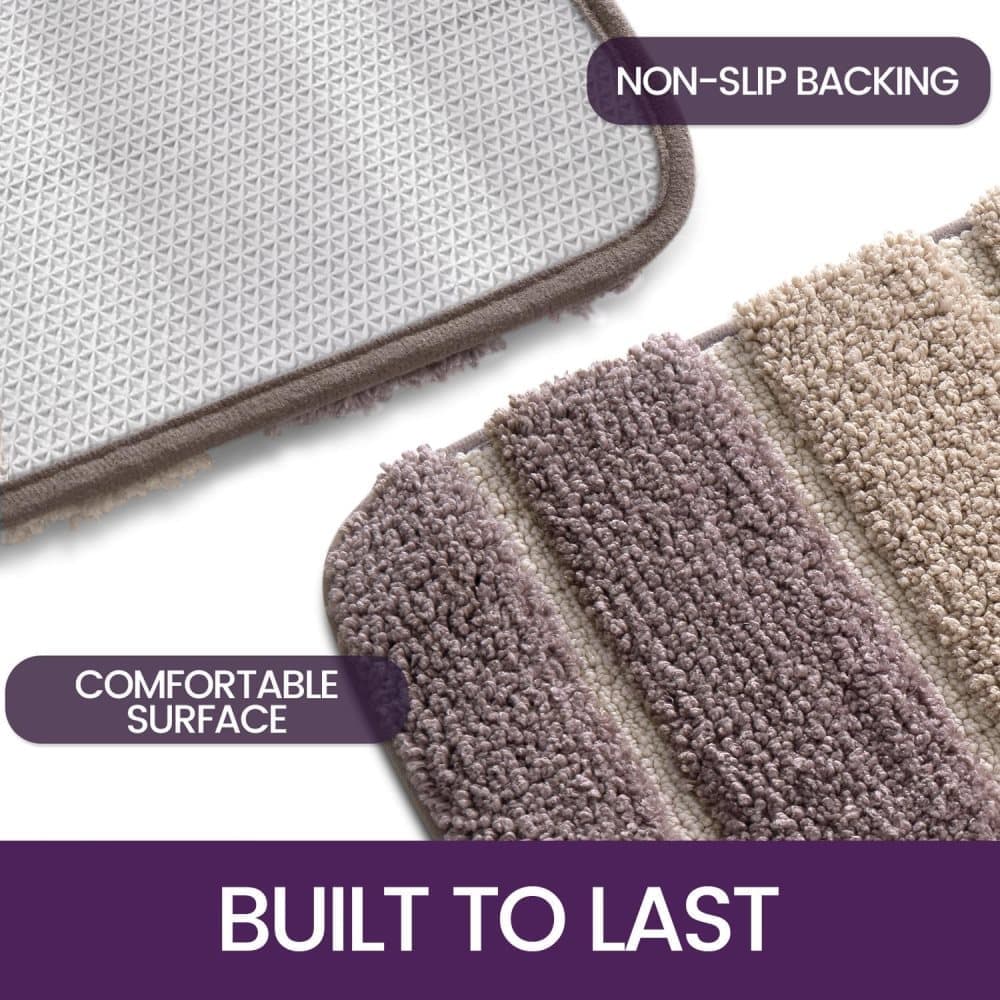 Non-slip bath mat extra soft water-absorbent machine washable, 40x60 cm, beige V1188-MS-325-1974