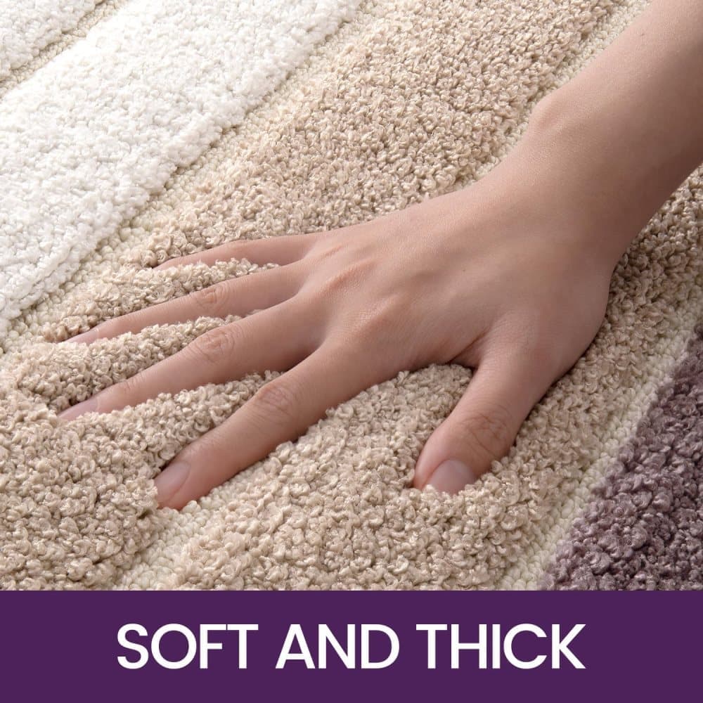 Non-slip bath mat extra soft water-absorbent machine washable, 40x60 cm, beige V1188-MS-325-1974
