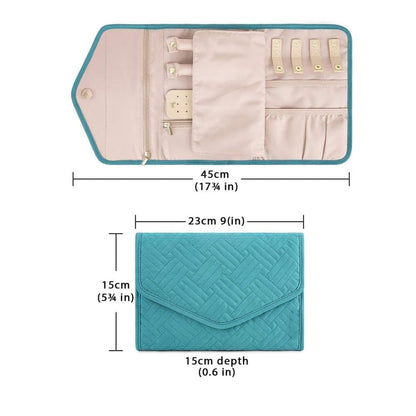 Compact Travel Jewelry Box with Compartments, Dark Blue, 23cm V1188-MS-325-1982