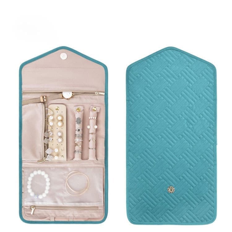 Compact Travel Jewelry Box with Compartments, Dark Blue, 23cm V1188-MS-325-1982