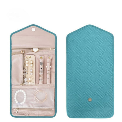 Compact Travel Jewelry Box with Compartments, Dark Blue, 23cm V1188-MS-325-1982