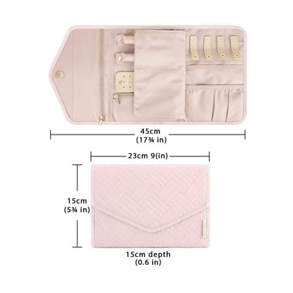 Compact Travel Jewelry Box with Compartments, Pink, 23cm V1188-MS-325-1984