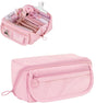 Waterproof Pencil Case with Zipper, Large Multifunctional Travel Pencil Box for Students and Office, Pink V1188-MS-325-1988