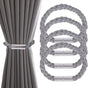 4-Pack Magnetic Curtain Tiebacks with Buckle No-Drill, Gray V1188-MS-325-1993