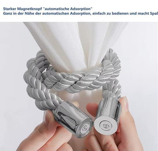 4-Pack Magnetic Curtain Tiebacks with Buckle No-Drill, Gold V1188-MS-325-1994