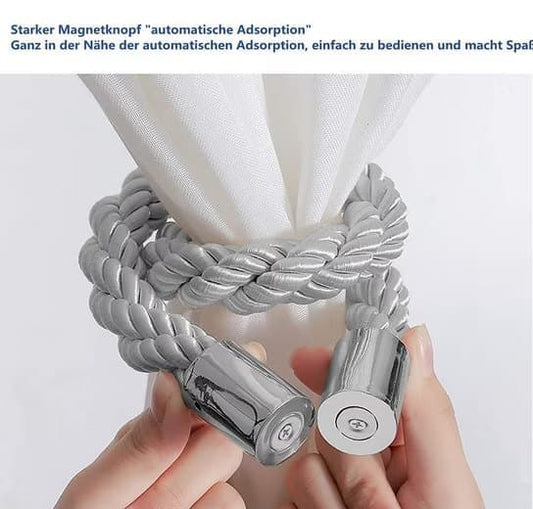 4-Pack Magnetic Curtain Tiebacks with Buckle No-Drill, Gold V1188-MS-325-1994