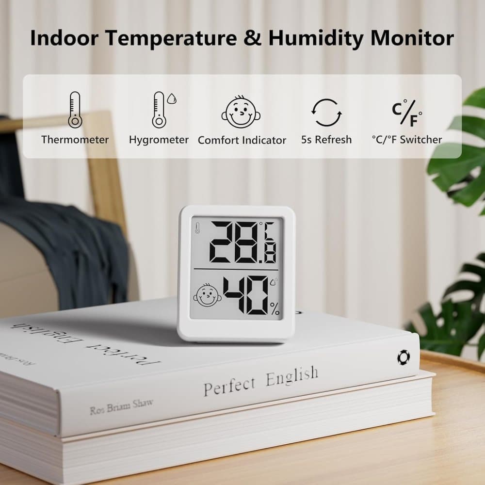 Wireless Thermometer Hygrometer Indoor Outdoor, Black V1188-MS-325-1996