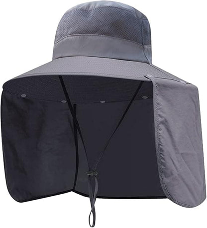 Foldable Sun Hat with Neck Protection UV Protection Fishing and Hiking Cap, Dark Gray V1188-MS-325-2001