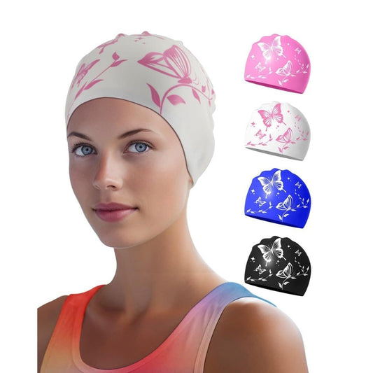 Waterproof Silicone Swimming Cap for Adults, Non-Slip Elastic Comfortable Swim Cap for Swimming and Water V1188-MS-325-2002