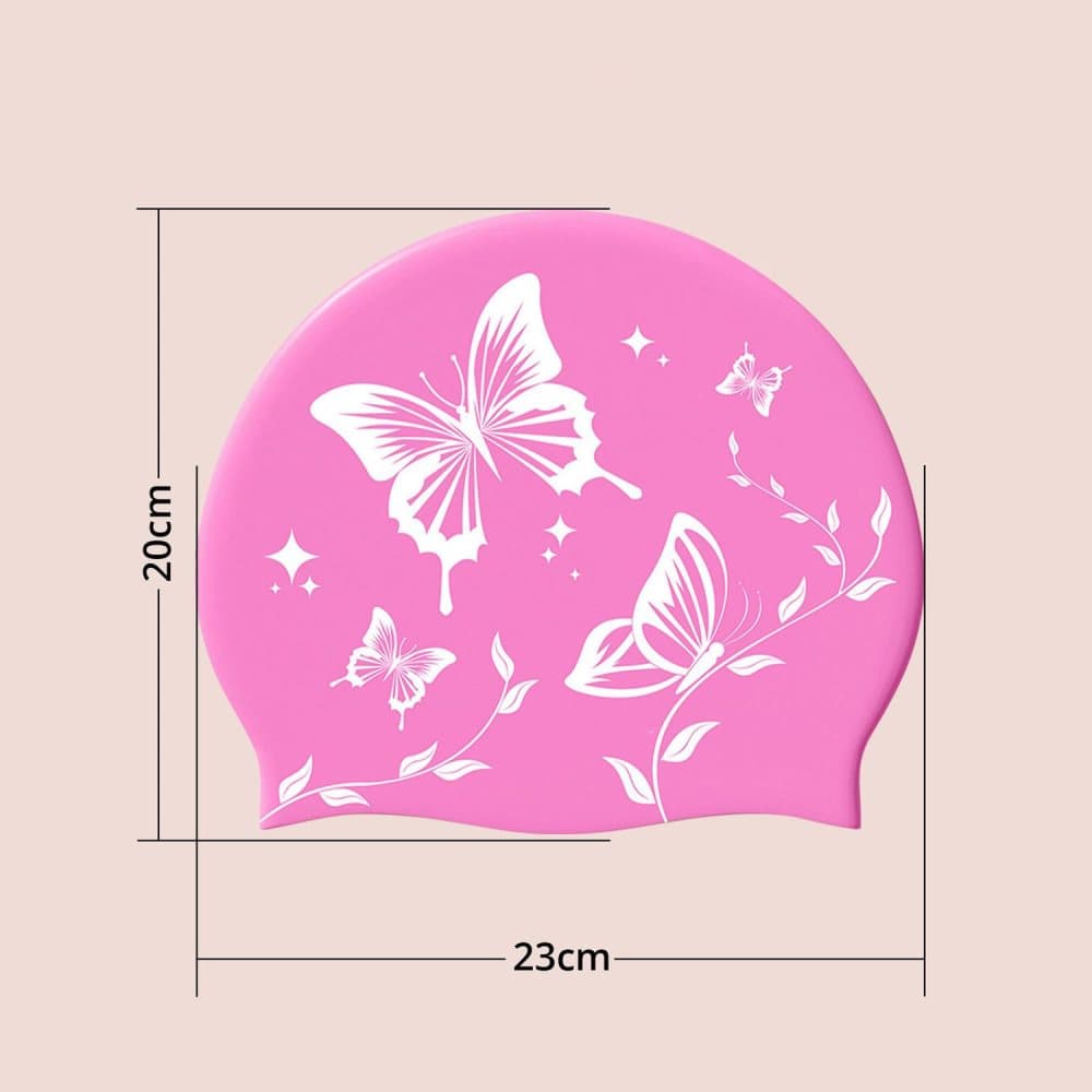 Waterproof Silicone Swimming Cap Non-Slip Elastic Comfortable for Adults, Pink, Compatible with Oral-B V1188-MS-325-2003
