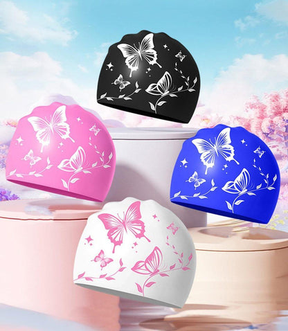 Waterproof Silicone Swimming Cap Non-Slip Elastic Comfortable for Adults, Pink, Compatible with Oral-B V1188-MS-325-2003