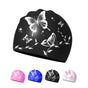 1 Waterproof Silicone Swimming Cap Non-Slip Elastic Comfortable for Adults, One Size, Black V1188-MS-325-2004