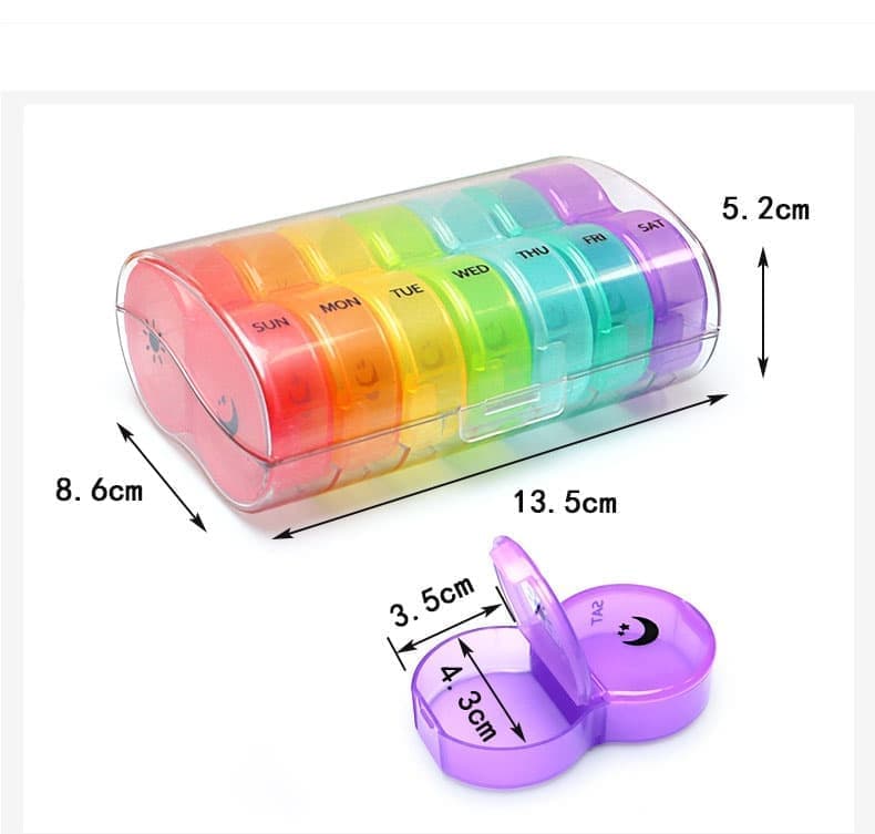 7-Day Round Dosett Medicine Storage, 1 Count, Transparent V1188-MS-325-2018