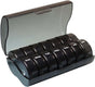 7-Day Round Medicine Dosett Storage with 7 Compartments, compatible with Oral-B, Black V1188-MS-325-2019