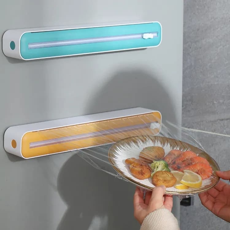 36 Pcs Aluminum Foil Cutter Holder, Yellow Plastic and Aluminum Foil Dispenser, 36x7x5cm V1188-MS-325-2021