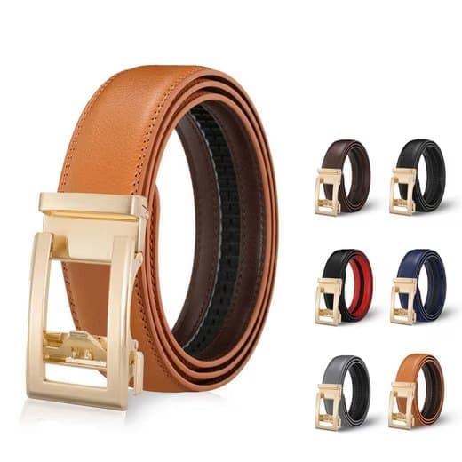 Unisex Leather Belt with Adjustable Buckle, 115/125 cm, Yellow V1188-MS-325-2029