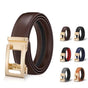 1 Leather Belt, Unisex Adjustable Buckle, Brown, 3.5 cm, 115/125 cm V1188-MS-325-2031