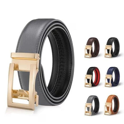 Unisex Leather Belt with Adjustable Buckle, 115/125 cm, Gray V1188-MS-325-2032