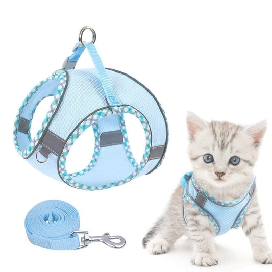 1 Adjustable Pet Harness for Cat and Dog with Reflector and Leash, Soft Comfortable Vest Design Anti-Escape, V1188-MS-325-2051