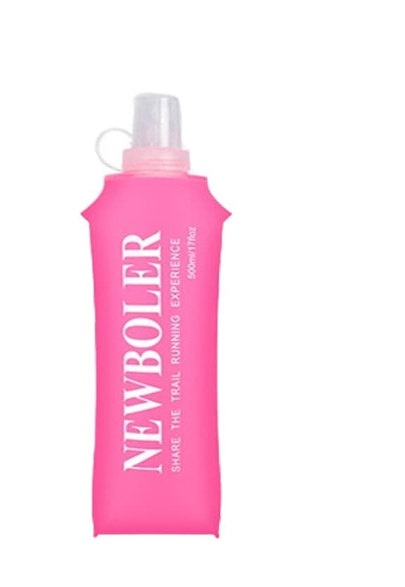150ml 250ml 500ml Foldable Water Bottle BPA-Free Soft Bottle for Marathons Camping Hiking, 500ML, Dark Pink V1188-MS-325-2065