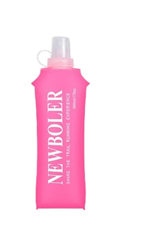 150ml 250ml 500ml Foldable Water Bottle BPA-Free Soft Bottle for Marathons Camping Hiking, 500ML, Dark Pink V1188-MS-325-2065