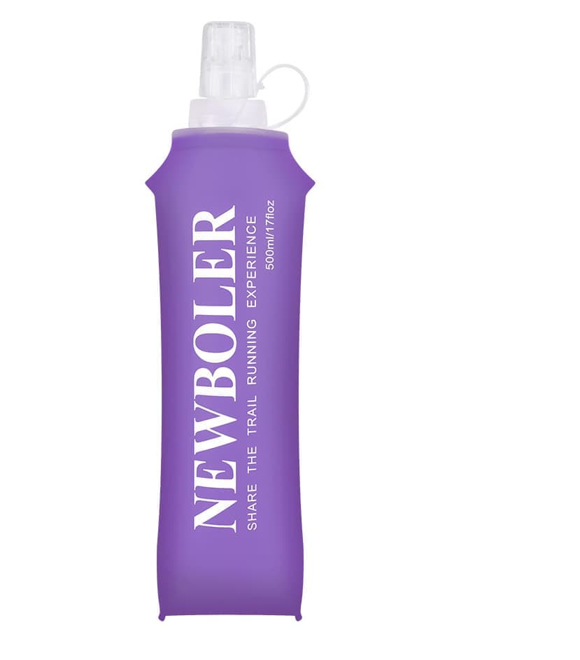 500ml Foldable Water Bottle BPA-Free Soft Bottle for Marathons Camping Hiking, 500ml, Purple V1188-MS-325-2067