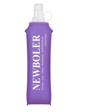 500ml Foldable Water Bottle BPA-Free Soft Bottle for Marathons Camping Hiking, 500ml, Purple V1188-MS-325-2067