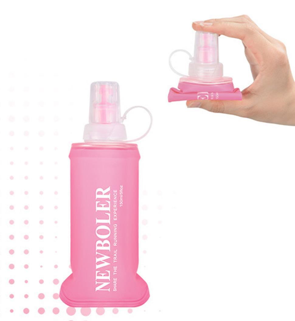150ml Foldable Water Bottle BPA-Free Soft for Marathons Camping Hiking, 150ML, Pink V1188-MS-325-2075