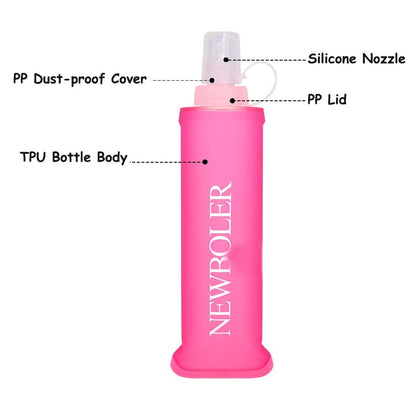 150ml Foldable Water Bottle, BPA-Free Soft Bottle for Marathons Camping Hiking, Orange V1188-MS-325-2076