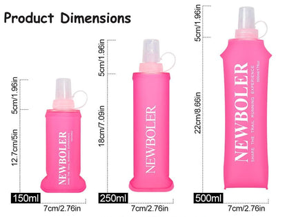 150ml Foldable Water Bottle, BPA-Free Soft Bottle for Marathons Camping Hiking, Orange V1188-MS-325-2076