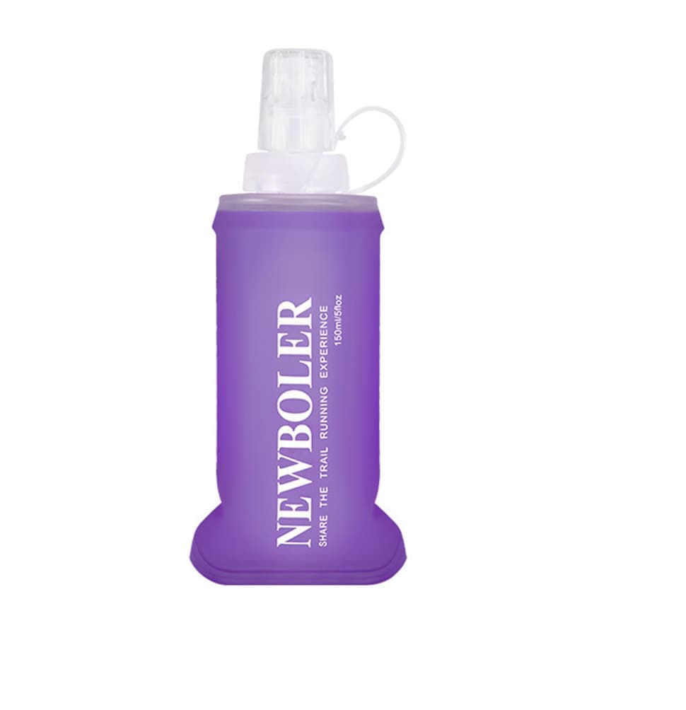Foldable Water Bottle 150ml Purple, BPA-Free Soft Bottle for Marathons Camping Hiking V1188-MS-325-2077