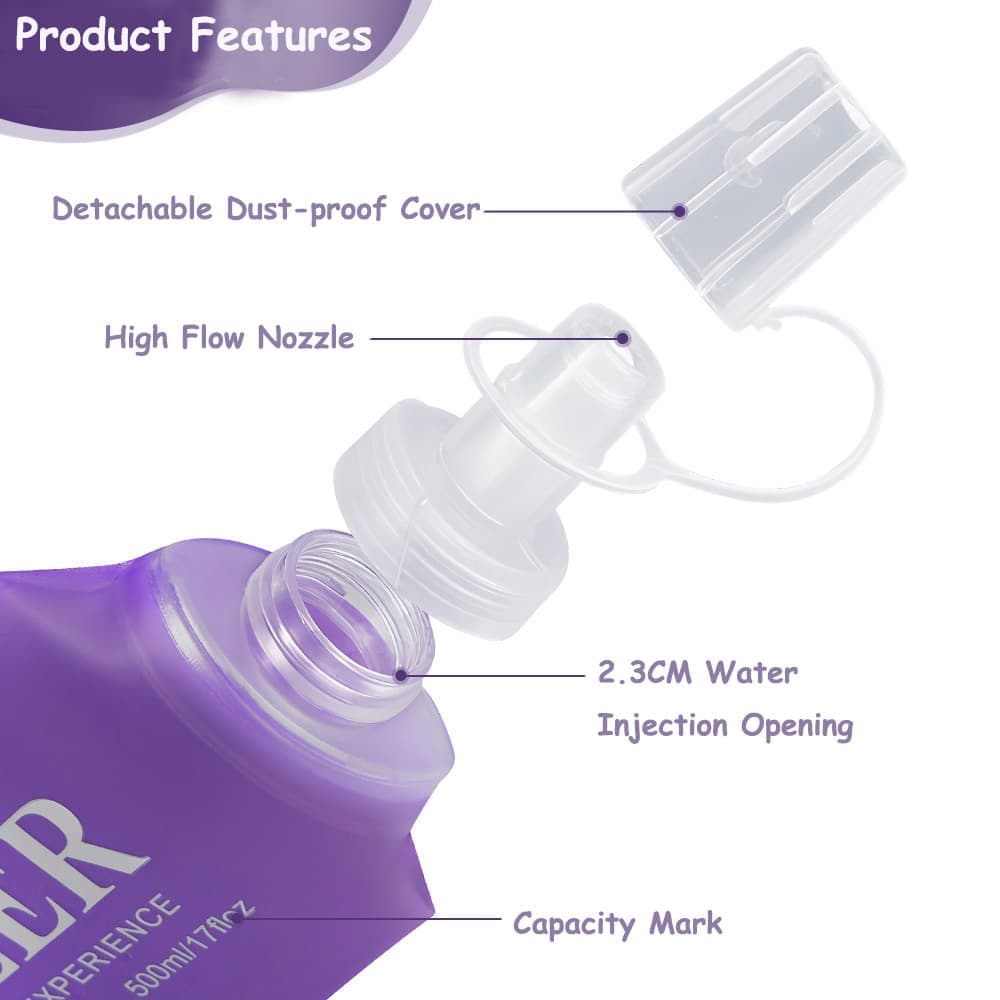 150ml Foldable Water Bottle, BPA-Free Soft Bottle for Marathons Camping Hiking, Green V1188-MS-325-2079