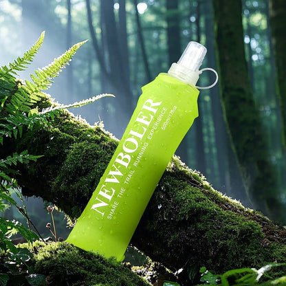 150ml Foldable Water Bottle, BPA-Free Soft Bottle for Marathons Camping Hiking, Green V1188-MS-325-2079