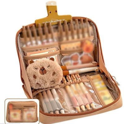 1 Pack Stylish Zipper Pencil Case Large Capacity Multifunctional Travel Pencil Box for School and Office, V1188-MS-325-2080