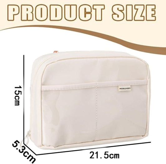 Black Large Capacity Pencil Case with Compartments and Zipper, Multifunctional Travel Pencil Box for School V1188-MS-325-2083